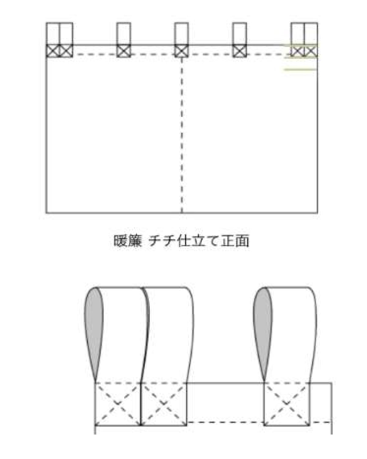 暖簾 チチ仕立て正面